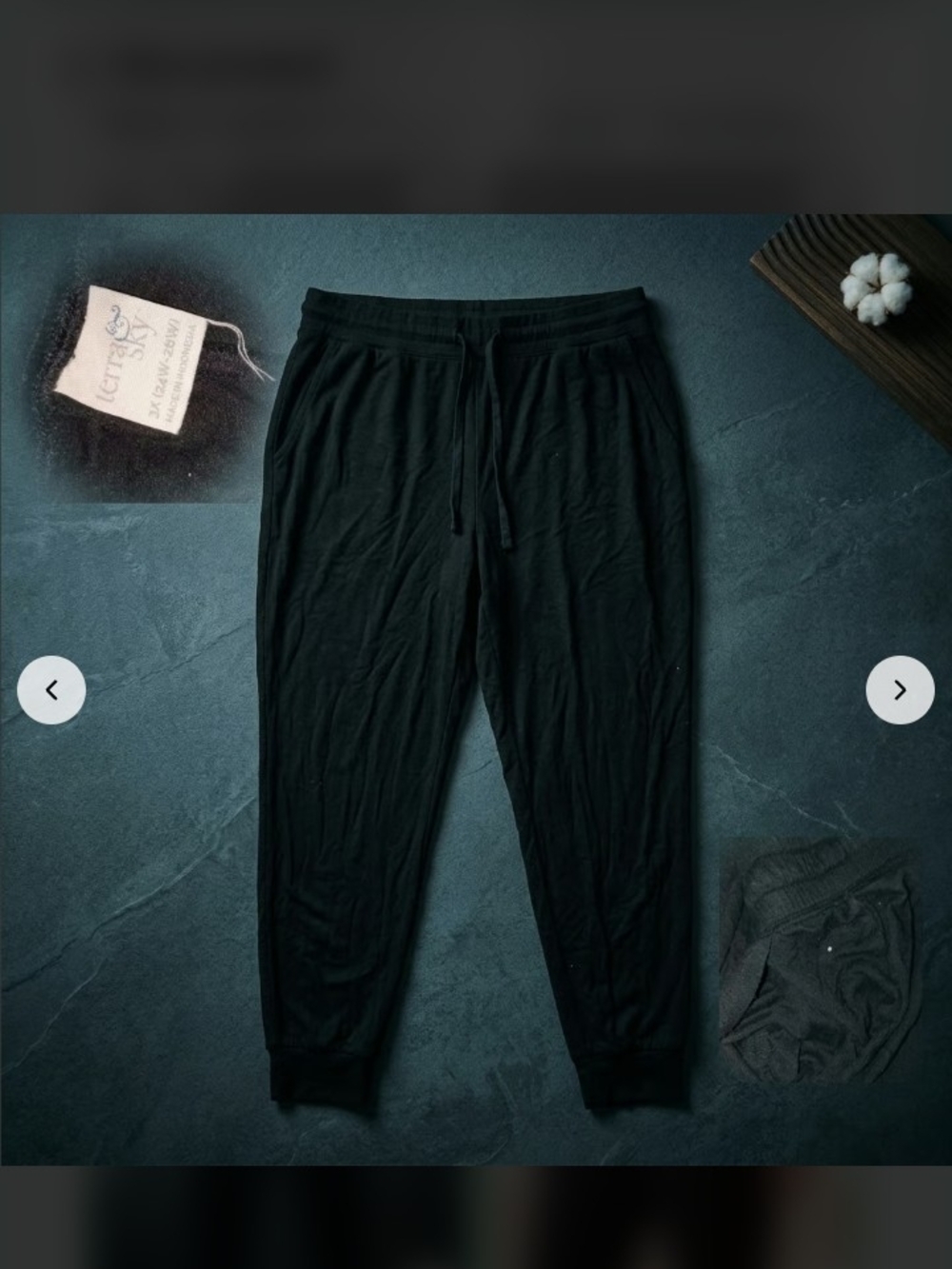 Terra & Sky Women's Plus Size Black Stretch Joggers 3X